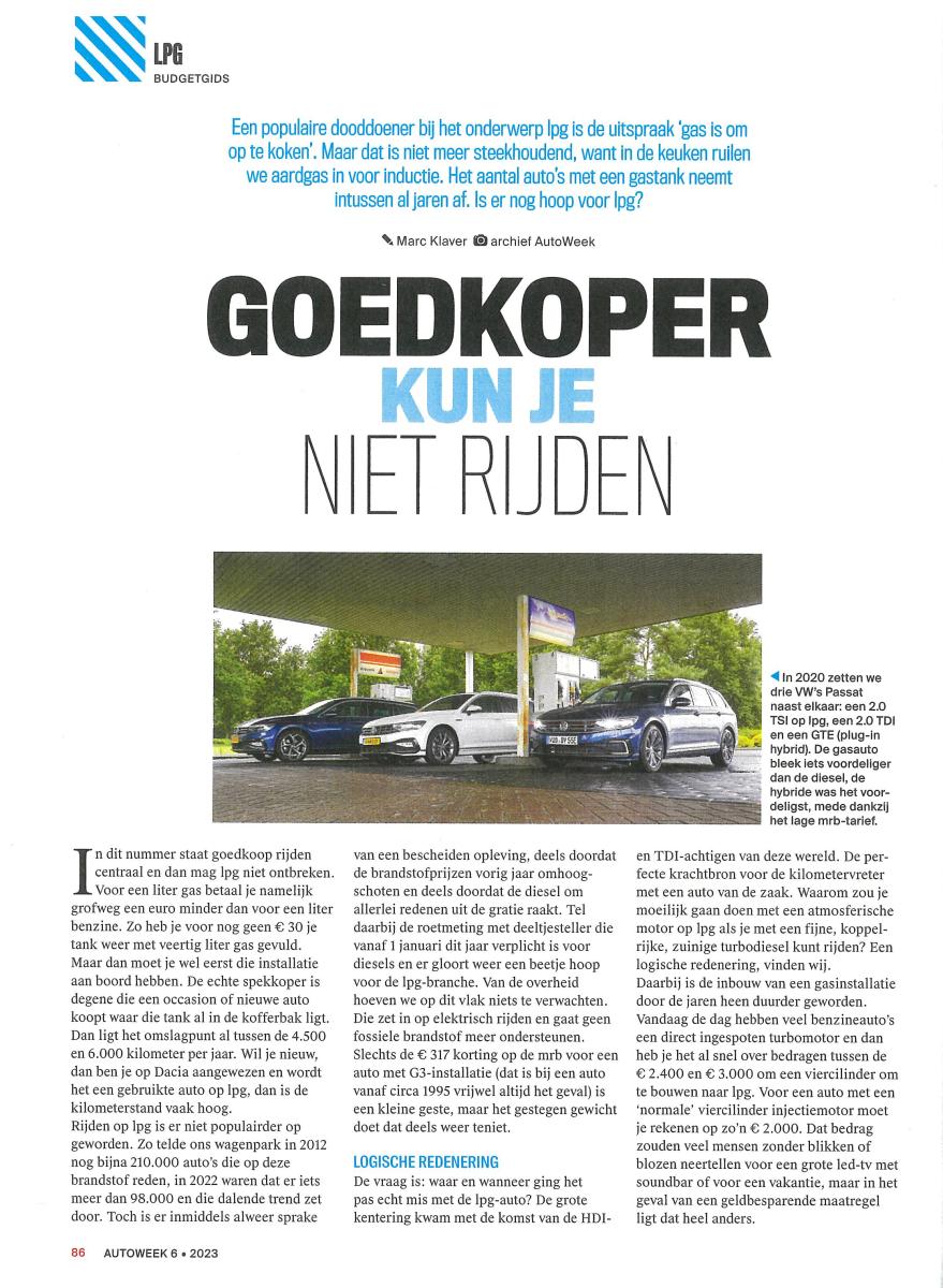 AutoWeek Goedkoop rijden met LPG